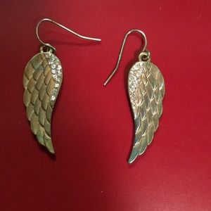 Claire’s Icing Gold + Diamond Angel Wing Earrings